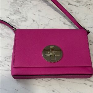 Kate Spade Pink Crossbody Bag with Gold Turn-Lock